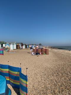 Busy (but chilly) Easter Saturday, West Mersea Beach